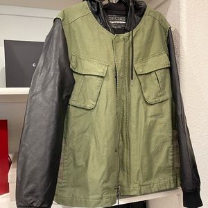 THE NARROWS | Faux Leather Sleeve Jacket